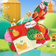 thumbnail image 1 of Baby Cloth Book with Sound and Soft Tails – Chewable Tear Resistant Sensory Fabric Story Book for Newborns Toddlers Early Learning Interactive Developmental Toy Machine Washable, 1 of 6