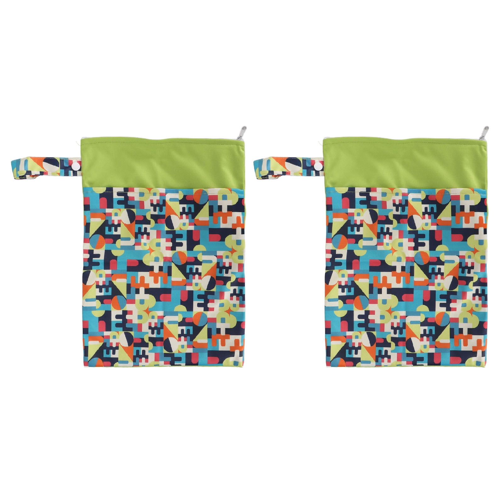 Baby Cloth Diaper Wet Dry Bags with Two Zippered Pockets Leak