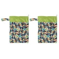 Baby Cloth Diaper Wet Dry Bags with Two Zippered Pockets Leak