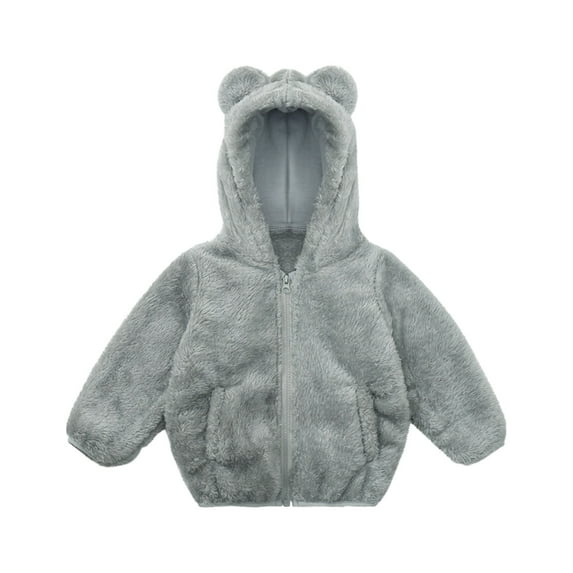 Baby Clothe Toddler's Coats Newborn Jackets Winter Flannel Zip Up Unisex Infant Outwear Coat Hoodie Jacket