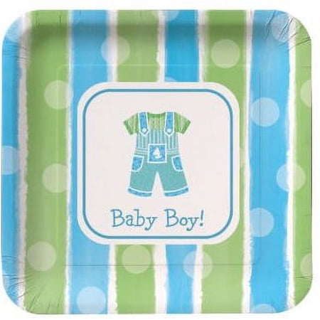 Baby Clothes Boy 9-inch Paper Plates 8 Per Pack
