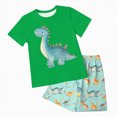 thumbnail image 1 of Baby Clothes Boy Boys' Shorts Set Outfits Children's Summer Dinosaur Printed Short Sleeved Training 0 6 12 18 24 Months 2T 3T Tank Tops And With Pockets T shirt Tops+Elastic Waist 2-Piece, 1 of 5