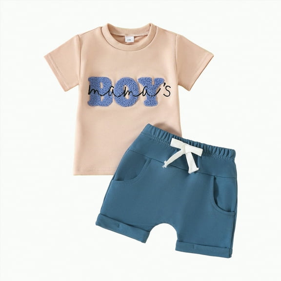 Baby Clothes Boy Summer Children's Spring Cotton Cartoon Printed Short Sleeve Training 1t 2t 3t 4t 5t 6t For Boys And Girls Toddler Outfits Set 2PCS