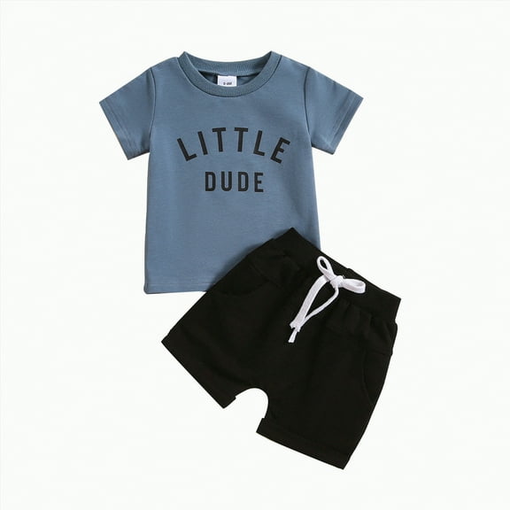 Baby Clothes Boy Toddler Boys Sets Children's Spring Summer Cotton Round Neck Letter Short-sleeved Sports 3 6 12 18 24 Months 3T T-Shirt   Shorts Clothing 2-Piece