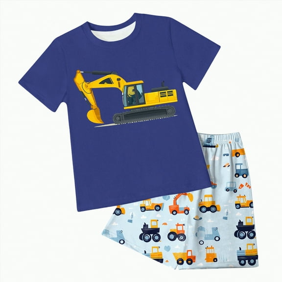 Baby Clothes Boy Toddler Boys Summer Outfits Kids Truck Printed Sleeveless Beach 0 6 12 18 24 Months 2T 3T Tops Shorts Set Shirt Two Pieces