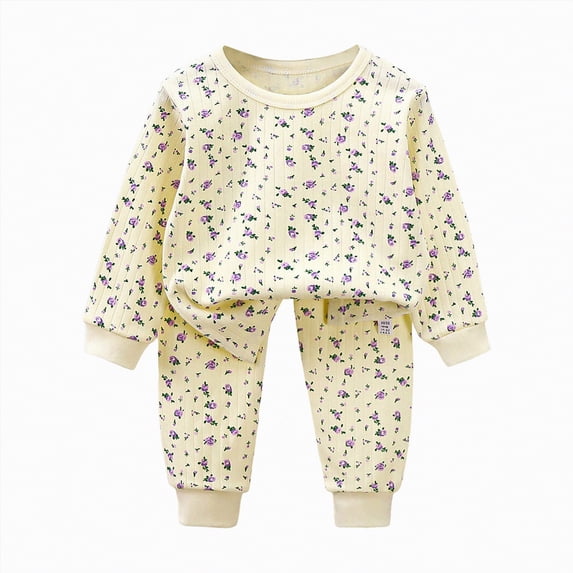 Baby Clothes Boy Toddler Fall/Winter Round Neckline Long Sleeve Stretch Waistband 1T 2T 3T Pants Set Outfits 2 Pcs