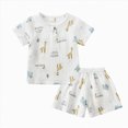 thumbnail image 1 of Baby Clothes Boy Toddler Kids Boys Kid Summer Cotton Cartoon Printed Short Sleeved Beach 6 12 18 24Months 2T 3T T-Shirt Tops+Shorts T Shirt Pullover Tops Shorts Sets Two Pieces Set, 1 of 3