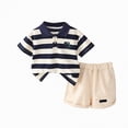 thumbnail image 1 of Baby Clothes Boy Toddler Kids Spring Summer Cotton Button Printed Short Sleeved Training 0 3 6 12 18 24 Months T-Shirt & Shorts Outfit T-shirt+Shorts 2 Piece, 1 of 9