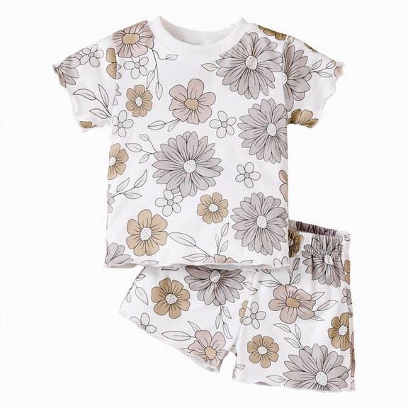 Baby Clothes Boy Toddler Summer Outfits Kid Spring Cotton Loose Printed Sleeveless Running Suit 1t 2t 3t 4t 5t 6t For Boys And Girls T-shirt with Elastic Waist Shorts Outfit Two Pieces Set