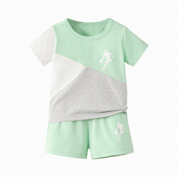 Baby Clothes Boy Toddler Summer Outfits Kids Printed Short Sleeved Sports 1t 2t 3t 4t 5t 6t Shorts Two Piece Set T-Shirt & 2