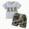 thumbnail image 1 of Baby Clothes Boy Toddler Summer Outfits Kids Spring Cotton Elastic Printed Short Sleeve Casual 3 6 12 18 24 Months 3T Tshirt Shorts Crew Tank Tees+Shorts 2-Piece, 1 of 8