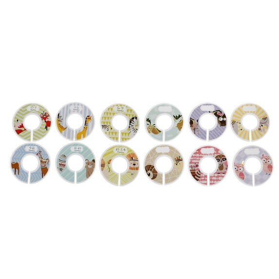 Baby Clothes Closet Rack Size Dividers Round Clothes Size Tags Marking s Hanger Separators - 12pcs Blank