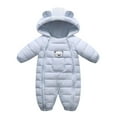 thumbnail image 1 of Baby Clothes Cute Infant Toddler Snowsuit Warm Newborn Boy Girl Winter Coats Hooded Zip Jumpsuit Blue 5 Months, 1 of 4