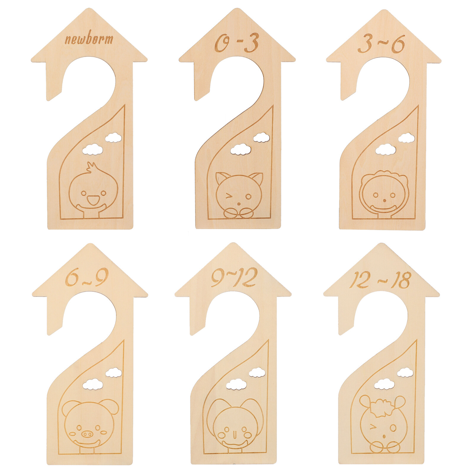 Baby Clothes Divider, 6Pcs Baby Closet Size Dividers Wood Infant