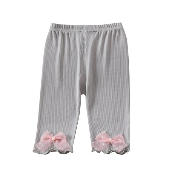 Baby Clothes Pajamas Pants Summer Thin Casual Elastic Waisted Solid Color Loungewear Newborn Cropped Pant