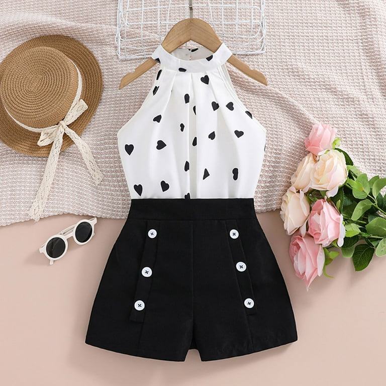 Fashion Print Loose Halter Sleeveless Top Shorts Set Fashion Print Loose Halter Sleeveless Top Shorts Set