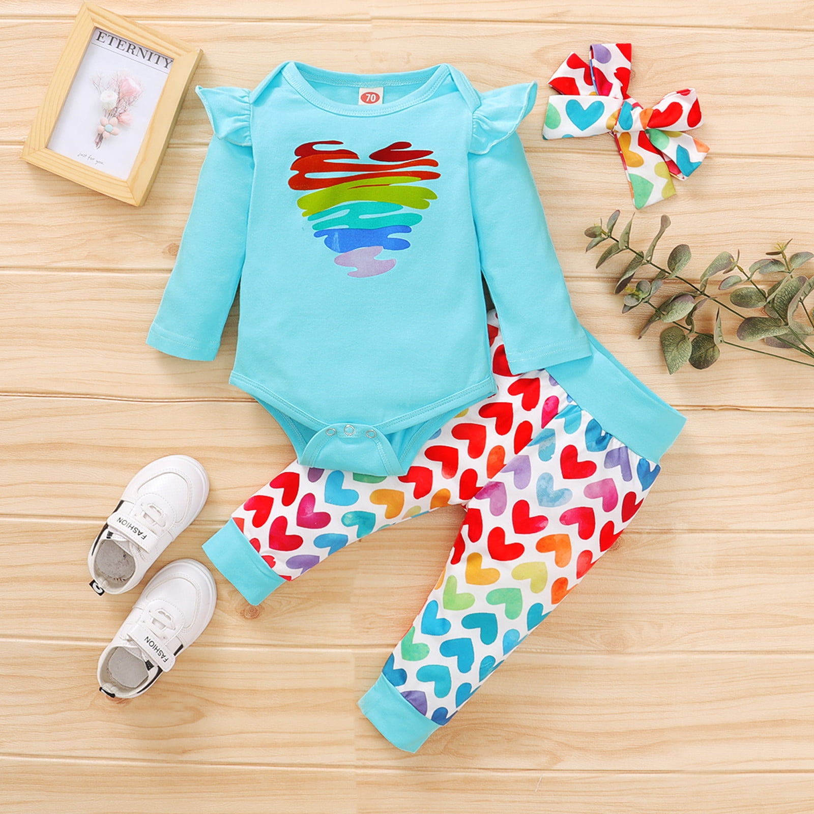 Baby Clothes Sawvnm Infant Baby Girls Valentine's Day Hearts Print ...