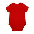 thumbnail image 1 of Baby Clothes for Girls 0 to 3 Months Short Sleeve Solid Color Bodysuit Casual Crewneck Soft Comfortable Bodysuits Summer Romper Red 3-6 Months, 1 of 3
