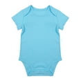 thumbnail image 1 of Baby Clothes for Girls 0 to 3 Months Short Sleeve Solid Color Bodysuit Casual Crewneck Soft Comfortable Bodysuits Summer Romper Sky Blue 9-12 Months, 1 of 3