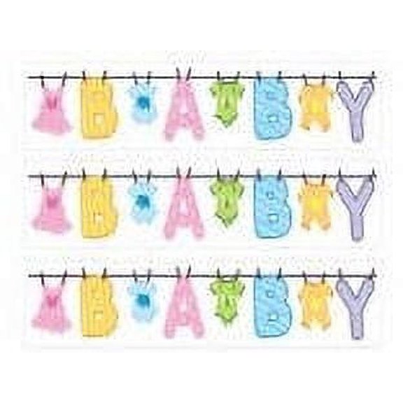 Baby Clothesline 7inch Round Edible Cake Border