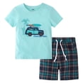 thumbnail image 1 of Baby Comfy Outfits Toddler Boys Short Sleeve Cartoon Prints T Shirt Tops Shorts Child Kids Gentleman Clothes, 1 of 8