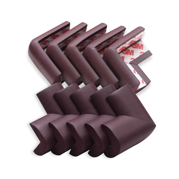 Baby Corner Guards Pre-Taped Safety Edge Protectors for Furniture | Childproof Foam Cushions with Strong 3M Adhesive | 10 Pcs, Brown | Baby Proofing