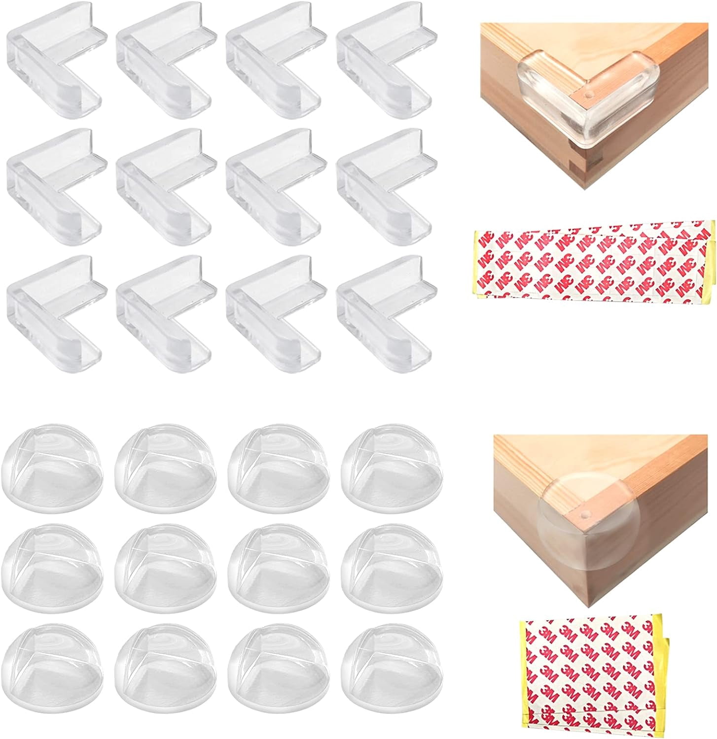 Baby Corner Table Protectors, 24 Pieces Transparent Child Corner ...