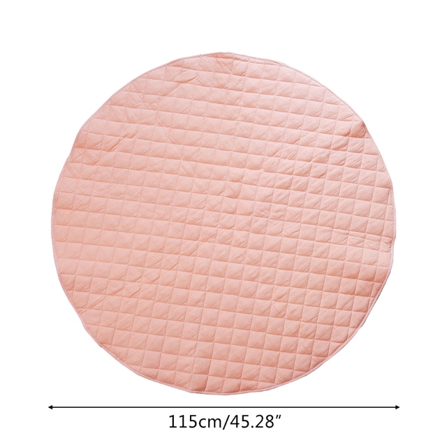 Baby Cotton Play Mat Round Solid Color Cushion Soft Breathable Crawling