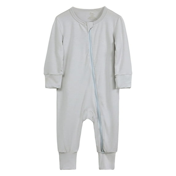 Baby Cotton Rompers Footless Pajamas Zipper Long Sleeve Sleeper Jumpsuit,Size 6