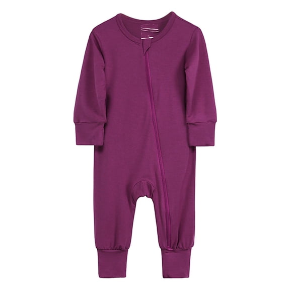 Baby Cotton Rompers Footless Pajamas Zipper Long Sleeve Sleeper Jumpsuit