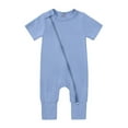 thumbnail image 1 of Baby Cotton Rompers Footless Pajamas Zipper Short Sleeve Sleeper Jumpsuit,Size 12-18 Months, 1 of 3