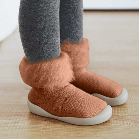 Baby Cotton Shoes Non Floor Slipper Soft Sole Sneakers Walking Shoes for Baby Girls Boys 9-12 Months