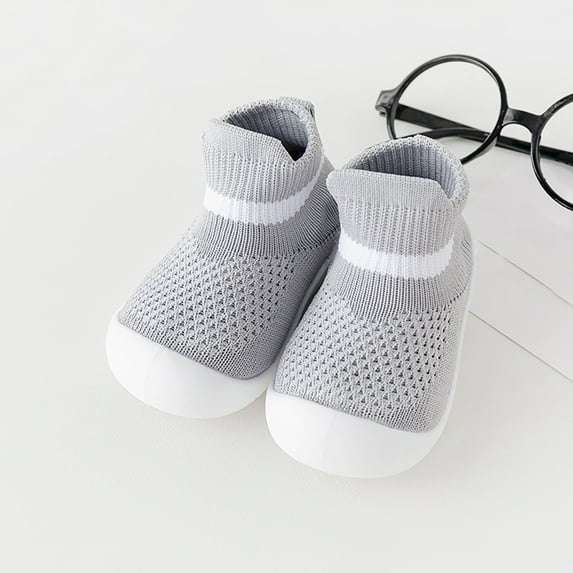Baby Cotton Sock Shoes Non- Breathable Slippers Sneakers Walking Shoes for Baby Girls Boys 2-2.5 Years