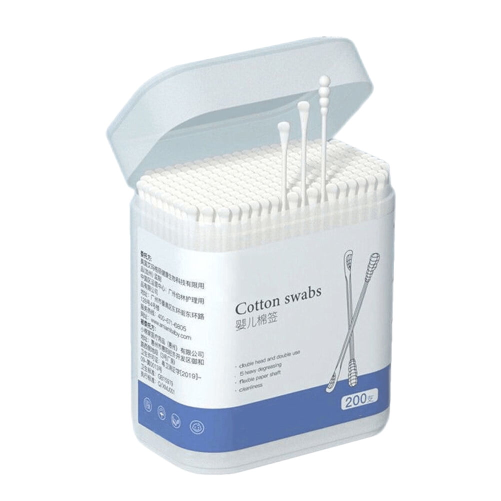 Baby Cotton Swab,1 Box Disposable Cotton Stick Double-End Cotton Swab Baby Ear Wax Cleaner