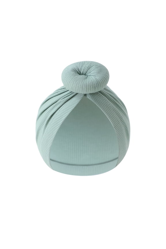 Baby Cotton Turban Hat Elastic Bonnet Caps Headgear with Soft Knotted Bun Design for Girls 0 to 6 Months