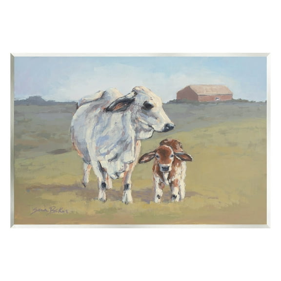 Baby Cow Family Farm Portrait Animals & Insects Painting Unframed Art Print Wall Art