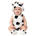 thumbnail image 1 of Baby Cow Print Romper Set with Hat and Socks Soft Fleece 3D Ear Cute Animal Outfit for Dress Up, 1 of 9