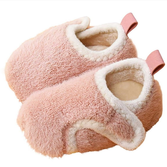 Baby Cozy Lined Slippers - Floor Socks for Everyday Comfort and Warmth - Soft Soles Indoor Shoes for Babies 0 to 7 Years,Color:Pink,Size:9-15 Months