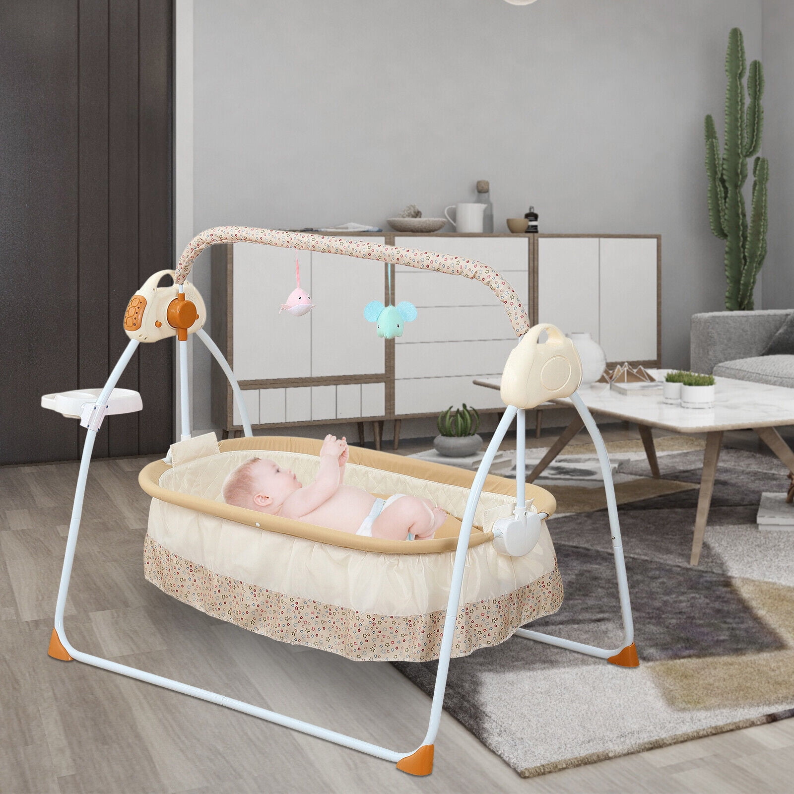 Baby Cradle Electric Baby Cot Automatic Swing Baby Bluetooth Rocking