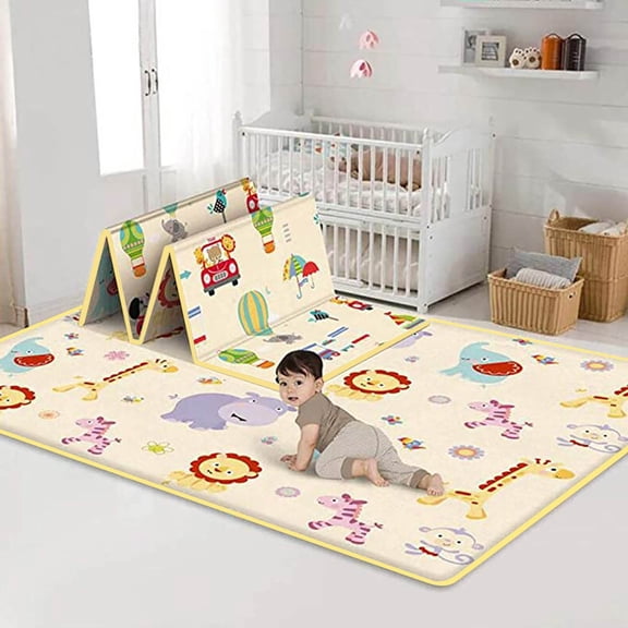 Baby Crawling Mat,1X Baby Crawling Mat,Baby Foldable Mat Reversible Non-Slip Baby Play Play Mat Mat Baby Crawling Home Textiles