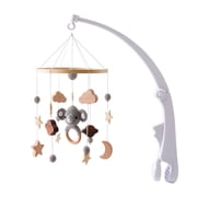 Baby Crib Bell Mobile   Wooden Rotating Wind Chimes with Star, Moon & Cloud Crochet Pendants, Soothing Sleep Aid & Interactive Nursery Toy for Newborns