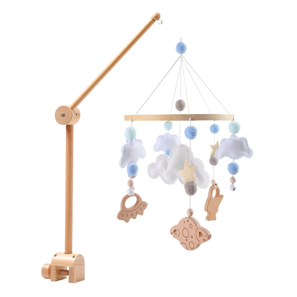 Baby Crib Bell Mobile – Wooden Star Sky Hanging Rattle Toy for Newborns, Infant Sleep Soothing & Sensory Development