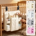 thumbnail image 1 of Baby Crib Diaper Organizer Hanging Nursery Storage Rack with Multi Pockets, Waterproof Washable Oxford Diaper Caddy for Newborn Essentials, 1 of 6