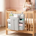 thumbnail image 1 of Baby Crib Diaper Storage Rack Multifunctional Oxfords Hanging Organizer, Washable and Waterproof for Nursery Clutter-Free Solution Gray, 1 of 5