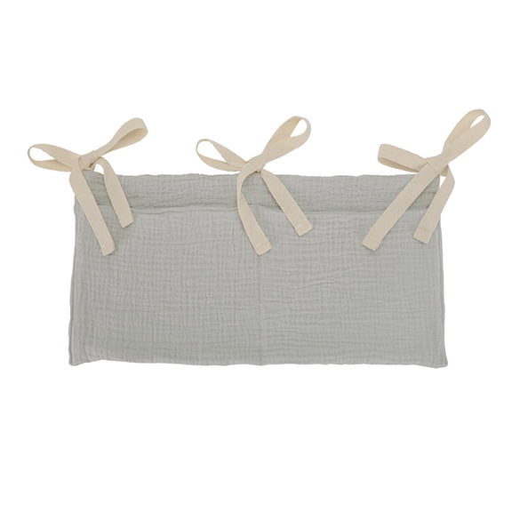 Baby Crib Hanging Storage Bag with Double Pockets, Nursery Organizer with Straps for Crib, Stroller & Fence – Toy, Bottle & Pacifier Holder