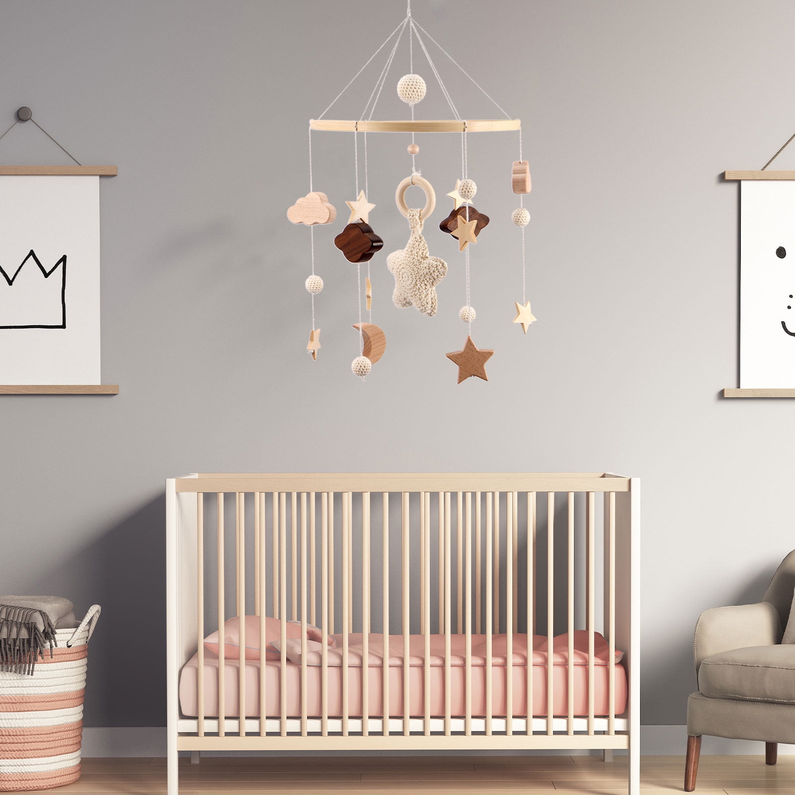 Baby Crib Mobile Boho Baby Nursery Mobiles Hanging Crib Ceiling Mobile
