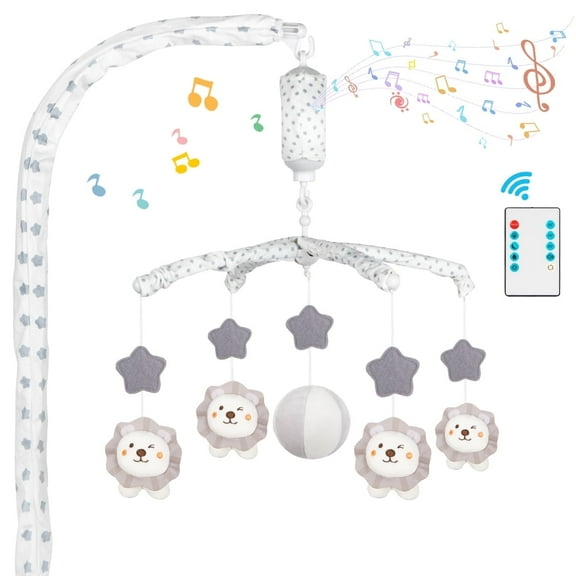 Baby Mobile Toy for Boys or Girls - The Peanutshell Musical Baby Crib Mobile with 12 Lullabies, Jungle Animal