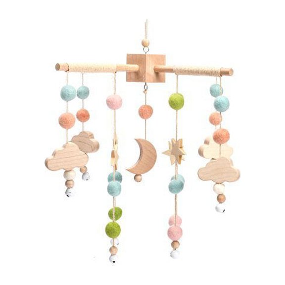 Baby Crib Mobile - HBM Colorful Moon Baby Mobile Nursery Mobile Bed Bell with Music