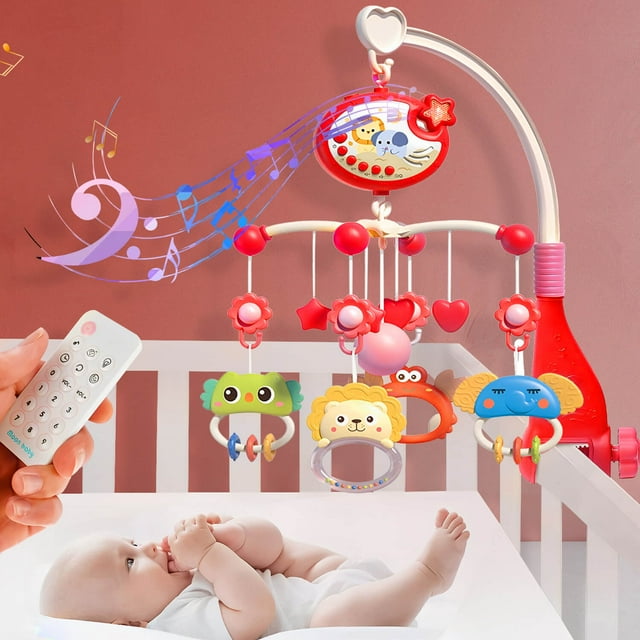 Baby Crib Mobile with Music and Lights, Mobile for Crib with Remote