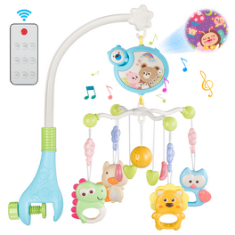 Febfoxs Baby Crib Mobile with Music and Lights Mobile for Crib with Remote Control Hanging Rotating Animals Rattles Nursery Crib Toys for Boys Girls Blue Walmart